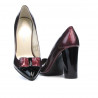 Scarpe eleganti donna 1262 vernice bordeaux+nero