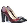 Scarpe eleganti donna 1262 vernice bordeaux+nero