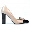 Scarpe eleganti donna 1262 vernice beige+nero