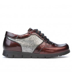 Scarpe sportive da donna 682 vernice bordeaux combinato