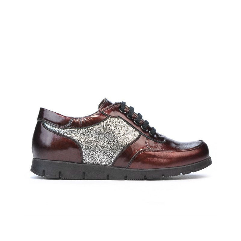Scarpe sportive da donna 682 vernice bordeaux combinato
