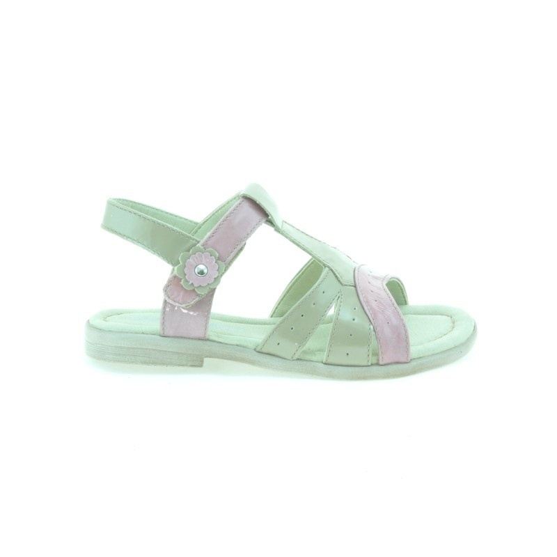 Sandali bambini piccoli 18c vernice beige+rosa