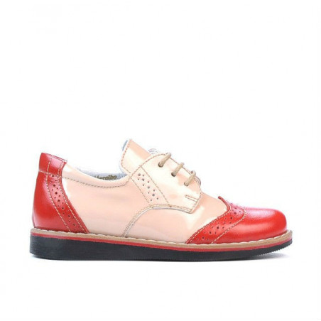 Scarpe per bambini piccoli 60c vernice rosso+beige