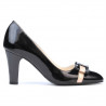 Scarpe eleganti donna 1263 vernice nero+beige