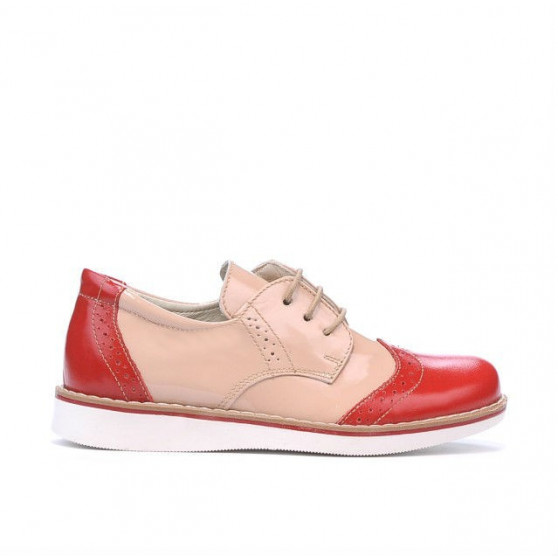 Scarpe per bambini piccoli 60c vernice rossa+beige01