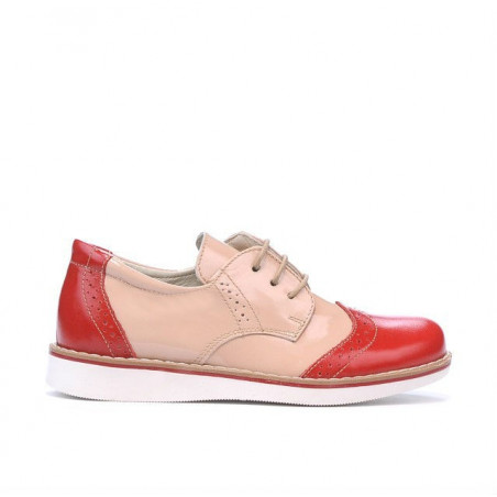 Scarpe per bambini piccoli 60c vernice rossa+beige01