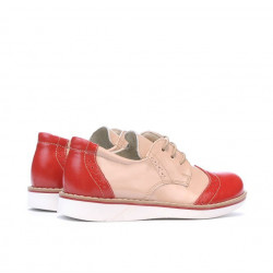 Scarpe per bambini piccoli 60c vernice rossa+beige01