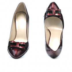 Scarpe eleganti donna 1263 vernice bordeaux+nero