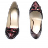 Scarpe eleganti donna 1263 vernice bordeaux+nero