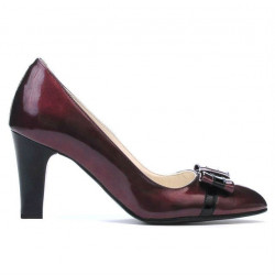 Scarpe eleganti donna 1263 vernice bordeaux+nero