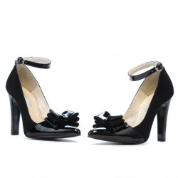 Scarpe eleganti donna 1264 antilope nero + nero vernice
