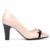 Scarpe eleganti donna 1263 vernice avorio+nero