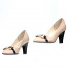 Scarpe eleganti donna 1263 vernice avorio+nero