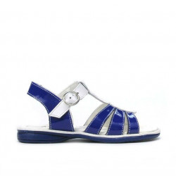 Sandali bambini piccoli 53c vernice blu+bianco