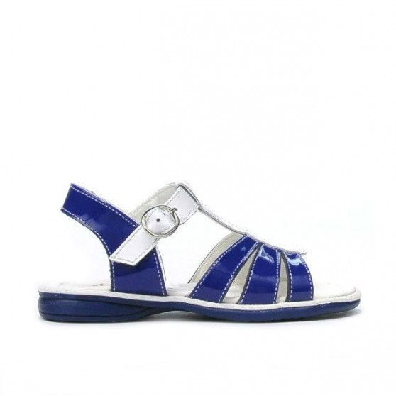 Sandali bambini piccoli 53c vernice blu+bianco