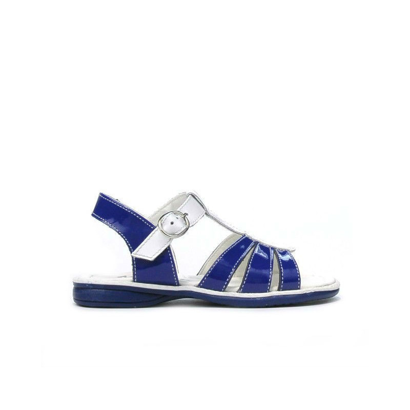 Sandali bambini piccoli 53c vernice blu+bianco