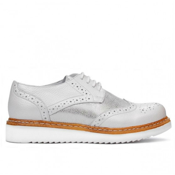 Scarpe casual donna 663-1 bianco perlato combinato
