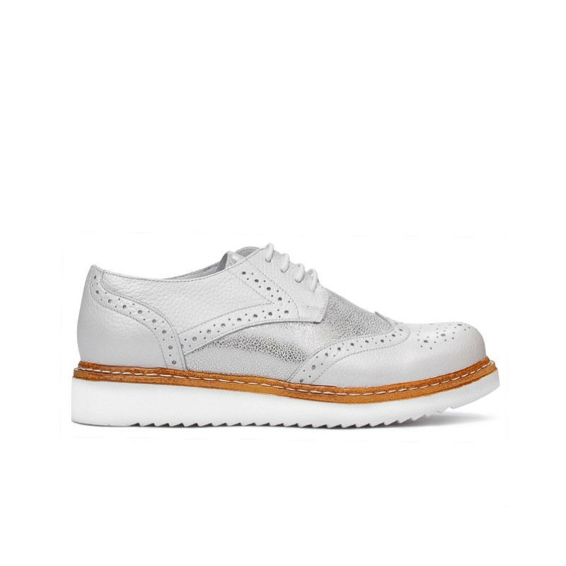 Scarpe casual donna 663-1 bianco perlato combinato