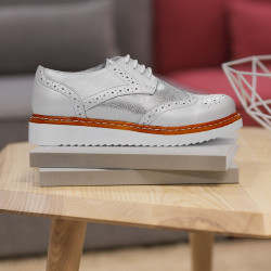 Scarpe casual donna 663-1 bianco perlato combinato