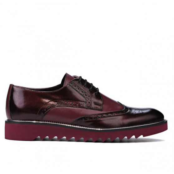 Scarpe casual uomo 831 vernice bordeaux combinato