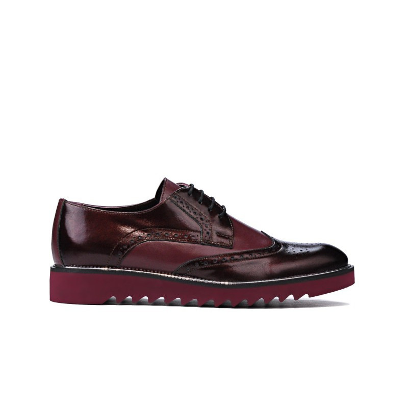 Scarpe casual uomo 831 vernice bordeaux combinato