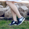 Scarpe sportive da donna 682 vernice nera combinata lifestyle