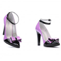 Scarpe eleganti donna 1264 vernice viola+nero