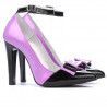 Scarpe eleganti donna 1264 vernice viola+nero