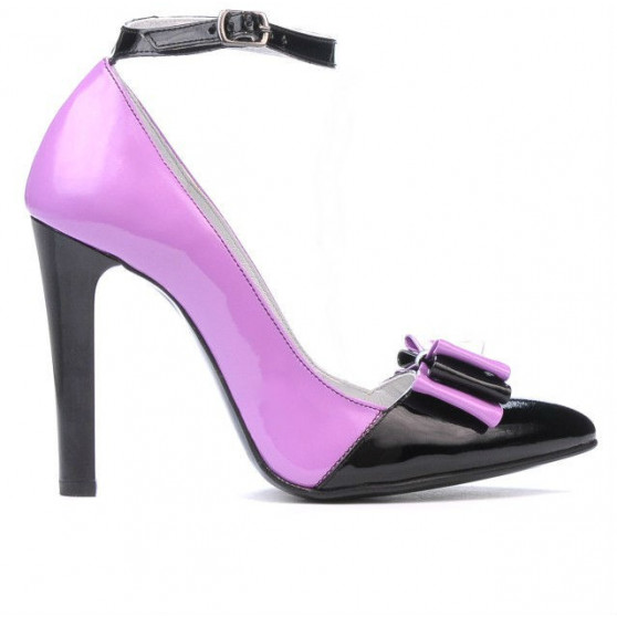 Scarpe eleganti donna 1264 vernice viola+nero