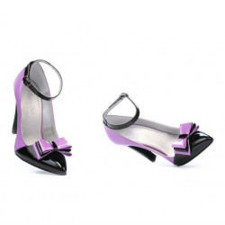 Scarpe eleganti donna 1264 vernice viola+nero