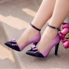 Scarpe eleganti donna 1264 vernice viola+nero lifestyle