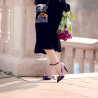 Scarpe eleganti donna 1264 vernice viola+nero