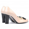 Scarpe eleganti donna 1245 vernice avorio+nero