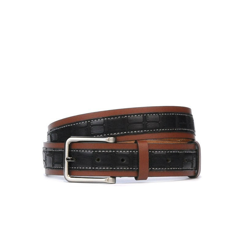 Cintura uomo 18b coccodrillo nero+marrone