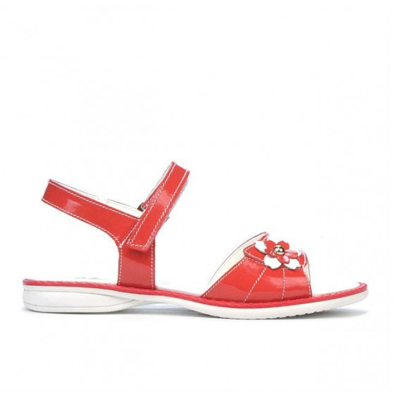 Sandali per bambini 524 vernice rosso corallo
