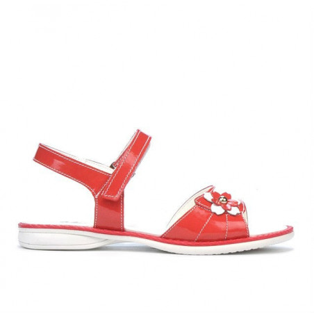 Sandali per bambini 524 vernice rosso corallo