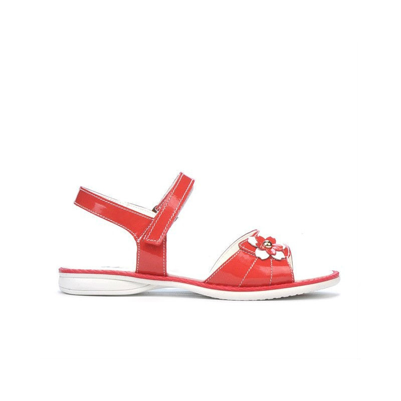 Sandali per bambini 524 vernice rosso corallo