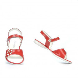 Sandali per bambini 524 vernice rosso corallo