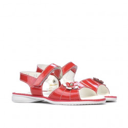 Sandali bambini piccoli 55c vernice rosso corallo