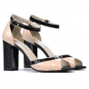 Sandali donna 1266 vernice avorio+nero