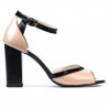 Sandali donna 1266 vernice avorio+nero