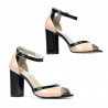 Sandali donna 1266 vernice avorio+nero