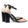 Sandali donna 1266 vernice avorio+nero