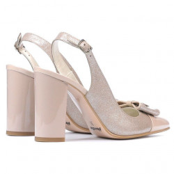 Sandali donna 1267 vernice avorio combinato