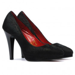 Scarpe eleganti donna 1233 nero satinato