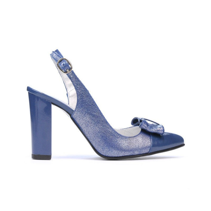 Sandali donna 1267 vernice blu combinato