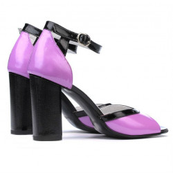 Sandali donna 1266 vernice viola+nero