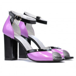 Sandali donna 1266 vernice viola+nero