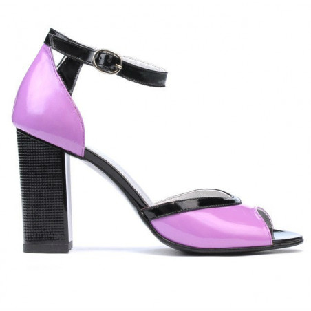 Sandali donna 1266 vernice viola+nero