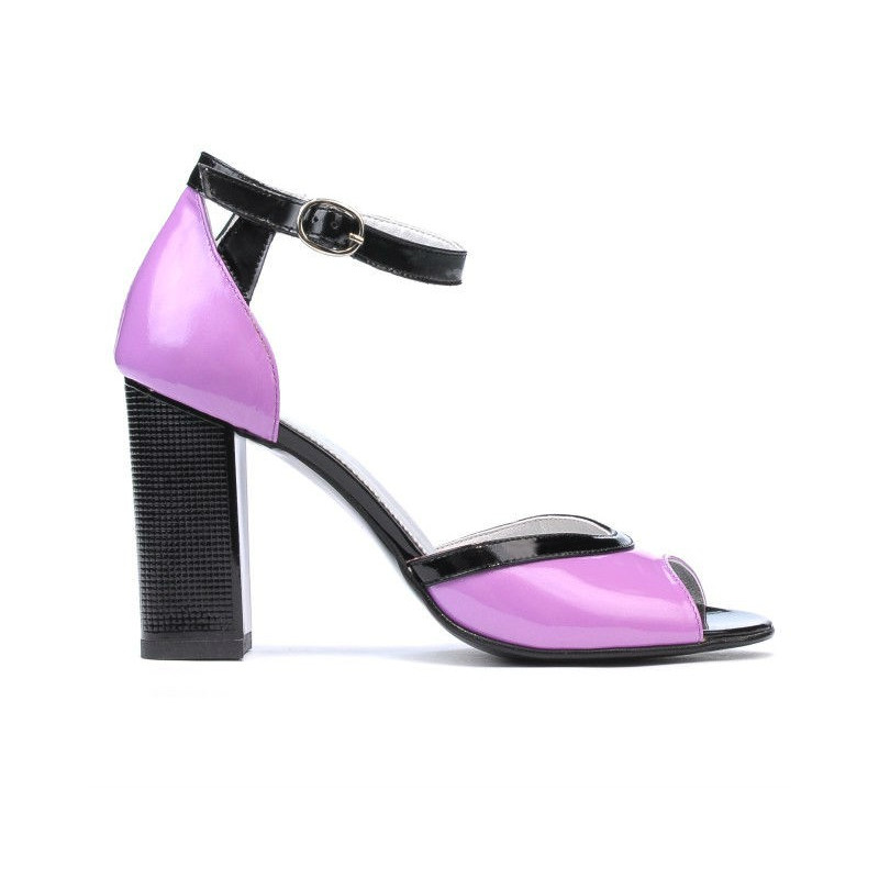 Sandali donna 1266 vernice viola+nero